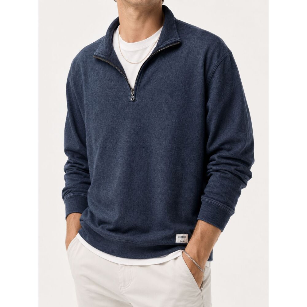 Linksoul Navy Quarter Zip Pullover XL Golf Sweatshirt Soft Casual Coastal Men's